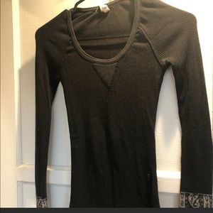 Free People black Hyperactive Hippie thermal
